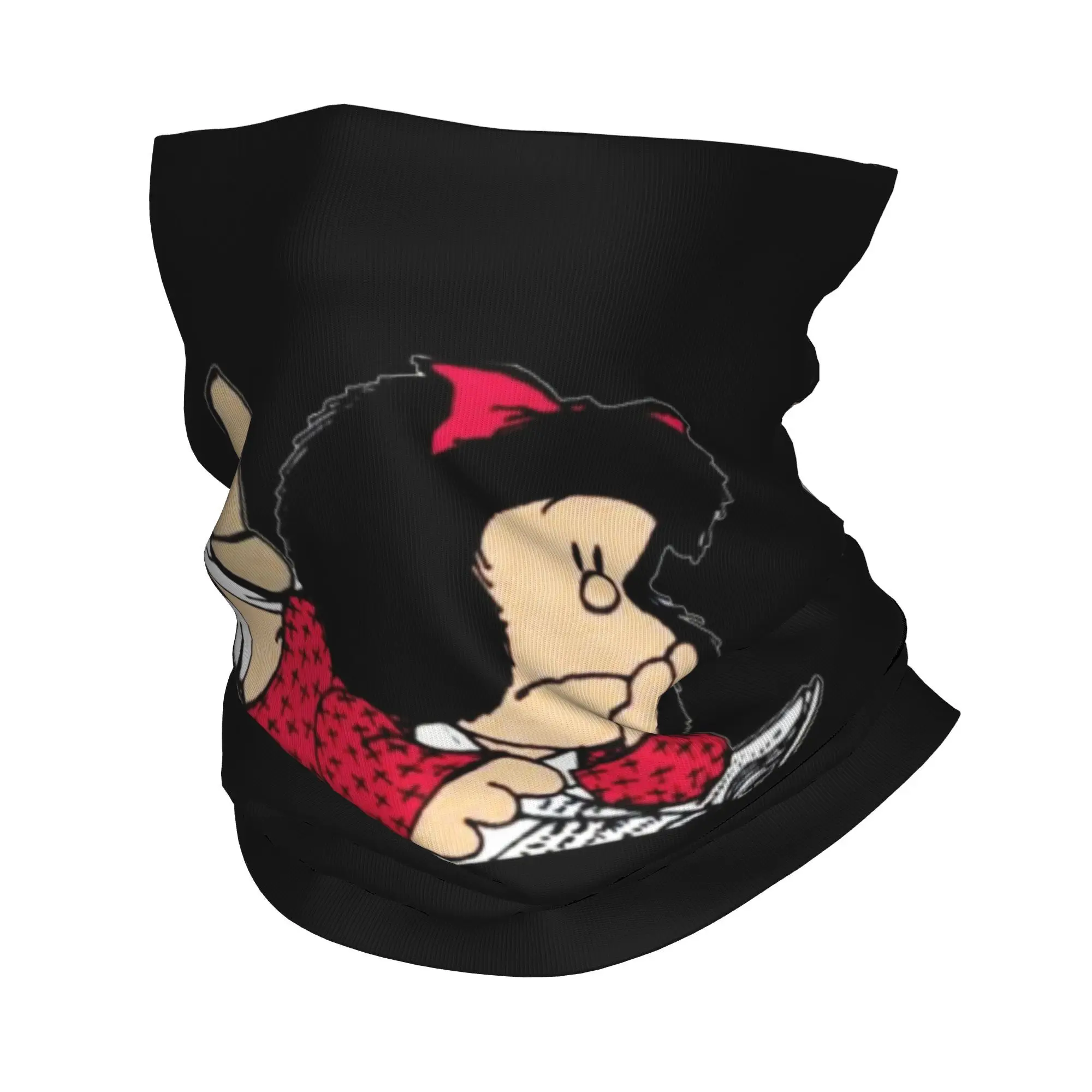 Cute Mafalda Bandana Winter Neck Warmer Windproof Wrap Face Scarf for Ski Argentine Cartoon Quino Comic Gaiter Headband