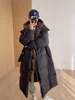 Female Fashion Fake Two-piece Parkas Down Jacket Thick Warm Hooded Long Coat Fluffy White Duck Down Jacket New Winter 2024 6