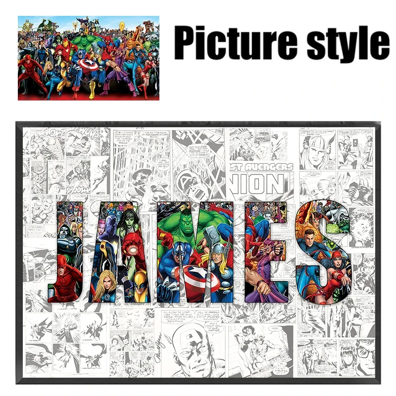 Custom Name Canvas - Marvel Heroes Collage 1 | Custom Name Canvas - Marvel Heroes Collage 21