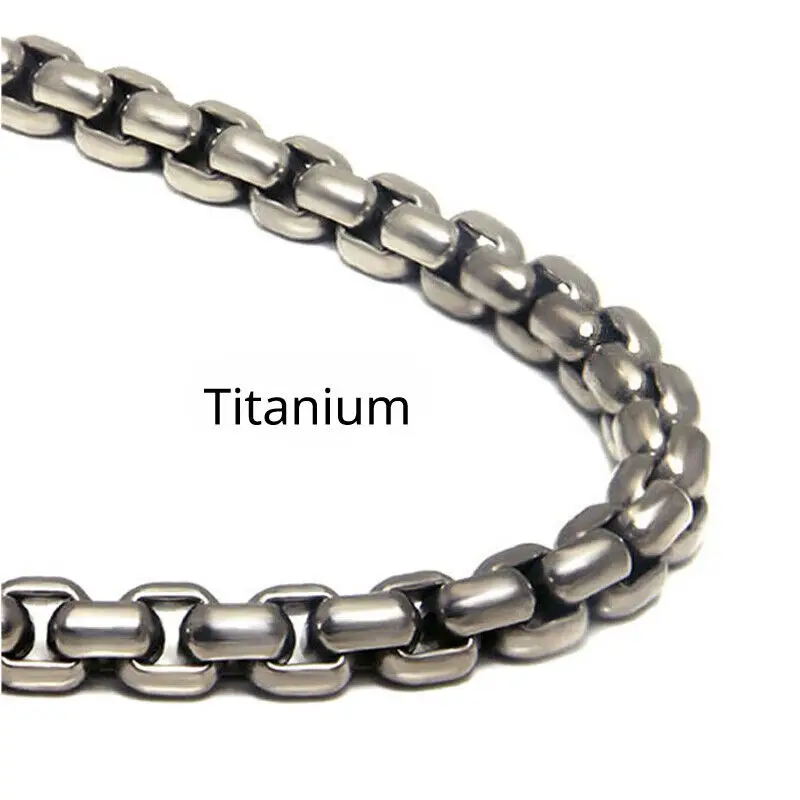 New TA1 Pure Titanium Box Chain Necklace 3mm Men Women Unisex NO Allergic Skin Care Health Titanium Square Link Necklaces