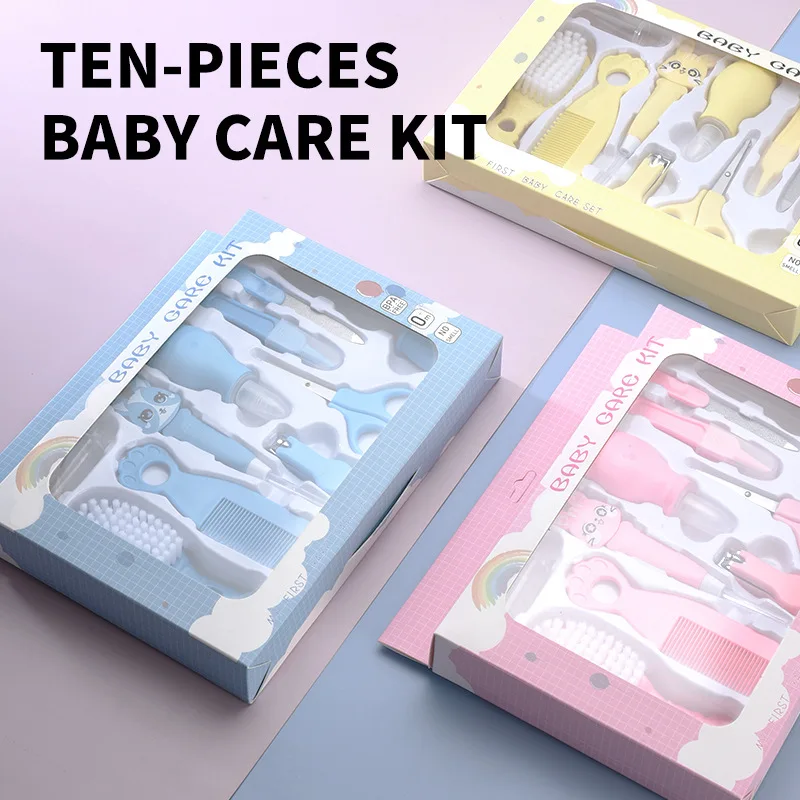 Nail Care Kit Baby Care 10-piece Set of Comb and Brush Combination Set Baby Nail Scissors