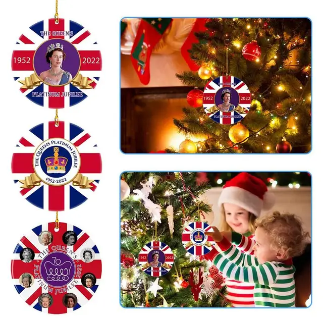 Ii. Elizabeth Királynő Függő Medál 1952-2022 Felségének Queen Fa Dísz Karácsonyfa Díszek Emlékmű - Image 2