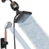 Shower Head Set 6 Inch Chrome Plated Home Pressure Wall Mounted Black Dual Combo 5