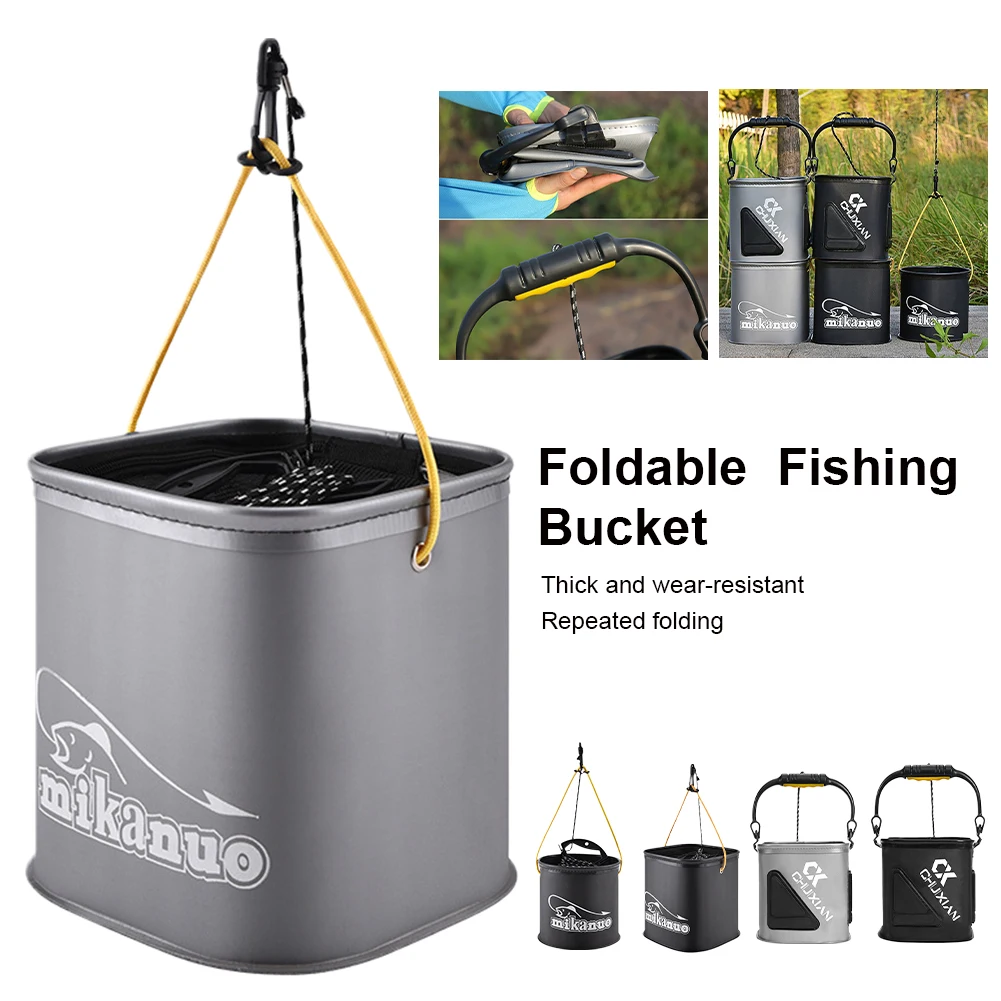 EVA Portable Fishing Bucket Folding Thicken Live Fishing Box Tank Bucket  Camping Fishing Tackle Fishbox Storage Bag