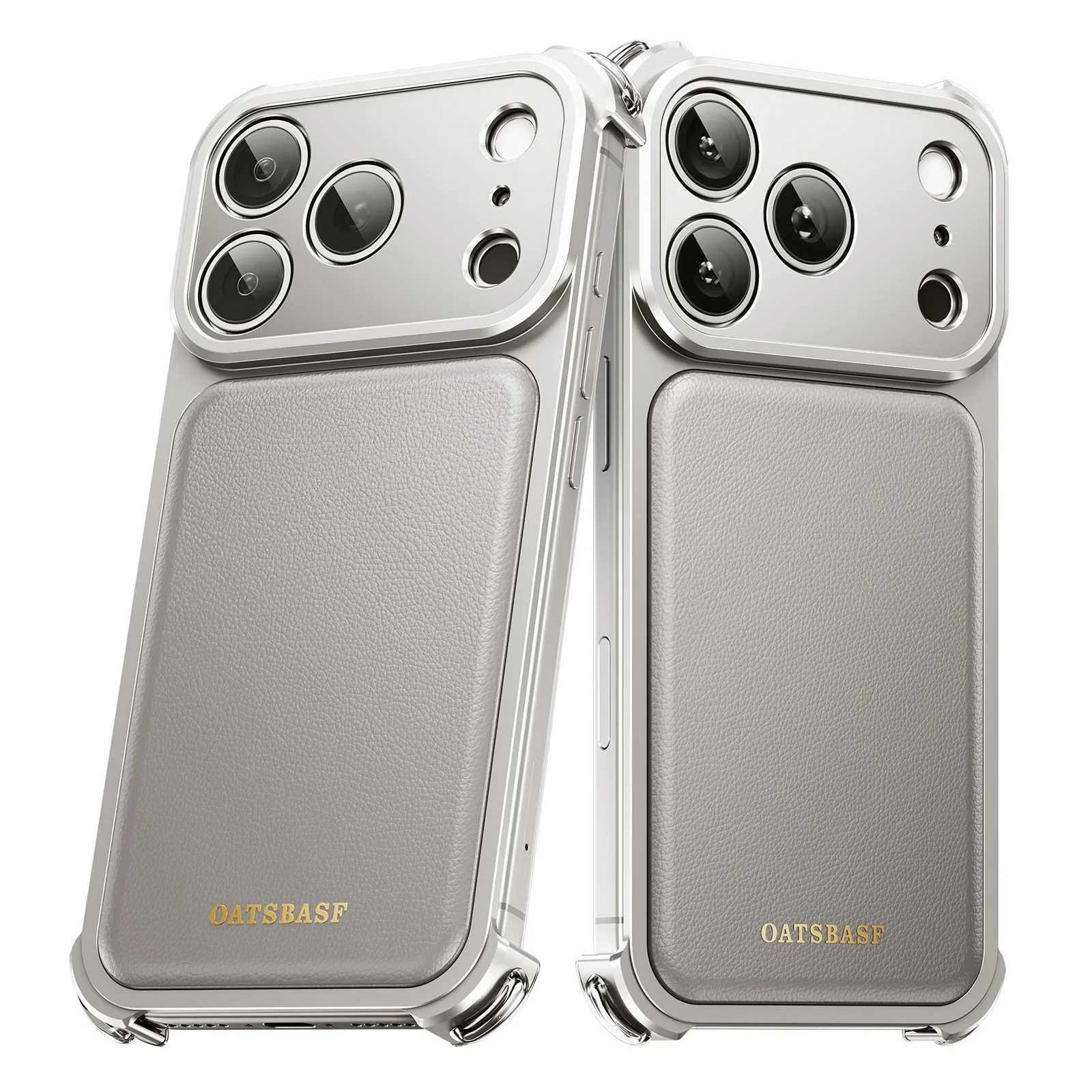 Eary Genuine Leather Case for iPhone 17 16 Pro Max Full Phone Cover Shockproof Anti-Drop Protective Shell Metal Frameless Bumper