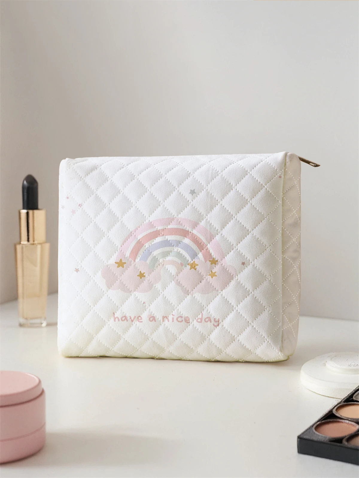 1 Set Portable Makeup Bag, Large Capacity Design, Easily Accommodate Your Cosmetics, Lightweight And Portable For Storing Cosmet