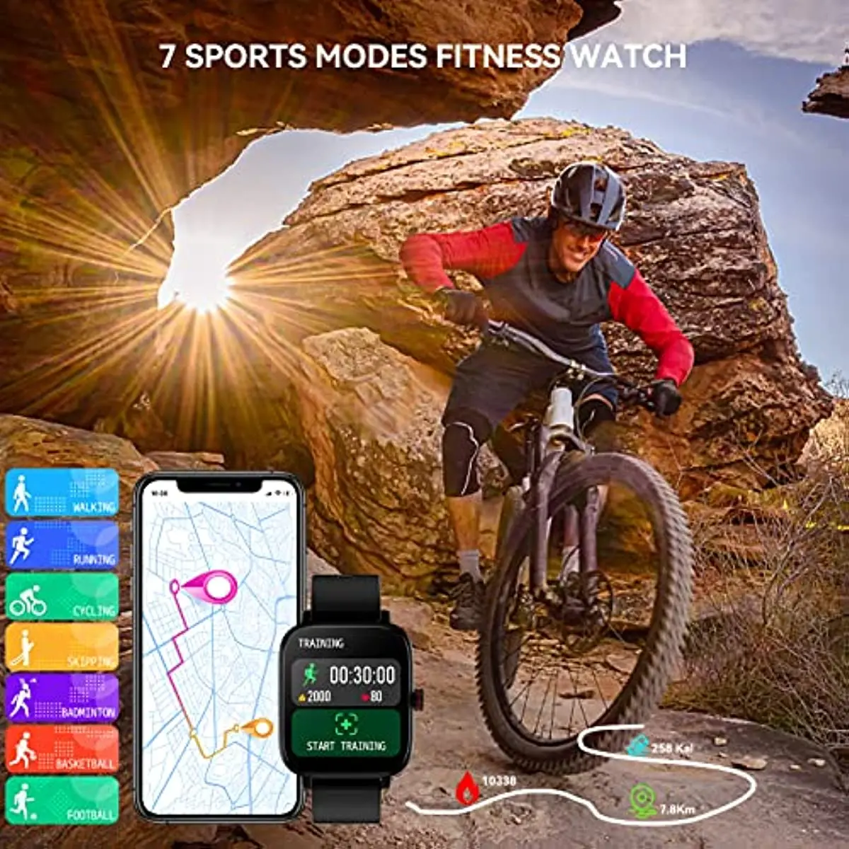 Aolon Ʈ ġ 1.69 &Ǯ ġ /ȭ iOS ȵ̵ Smartwatch    ǰ  Įθ ܰ ī