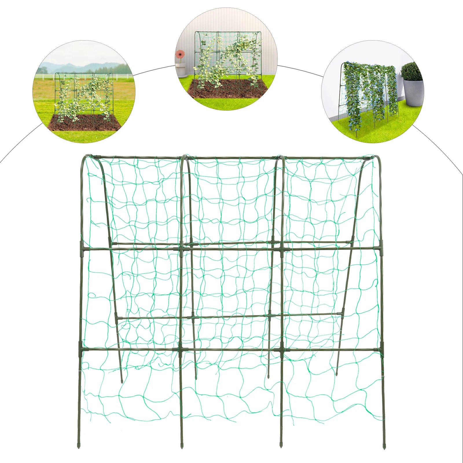 Garden Arch Trellis for Climbing Plants 160x160cm/120x120cm Mesh Supported Rust-Resistant Outdoor Patio/Balcony Decoration
