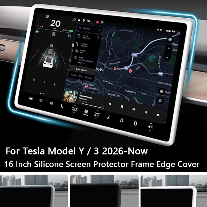 Premium Silicone Screen Protector Frame for 16-inch Central Control Display