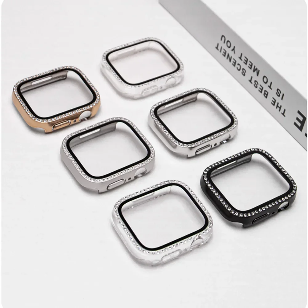 Luxury Bling Screen Protector with Glass+Diamond Design