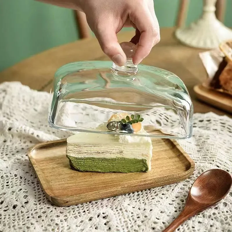 Crystal Glass Butter Dish with Lid for Kitchen