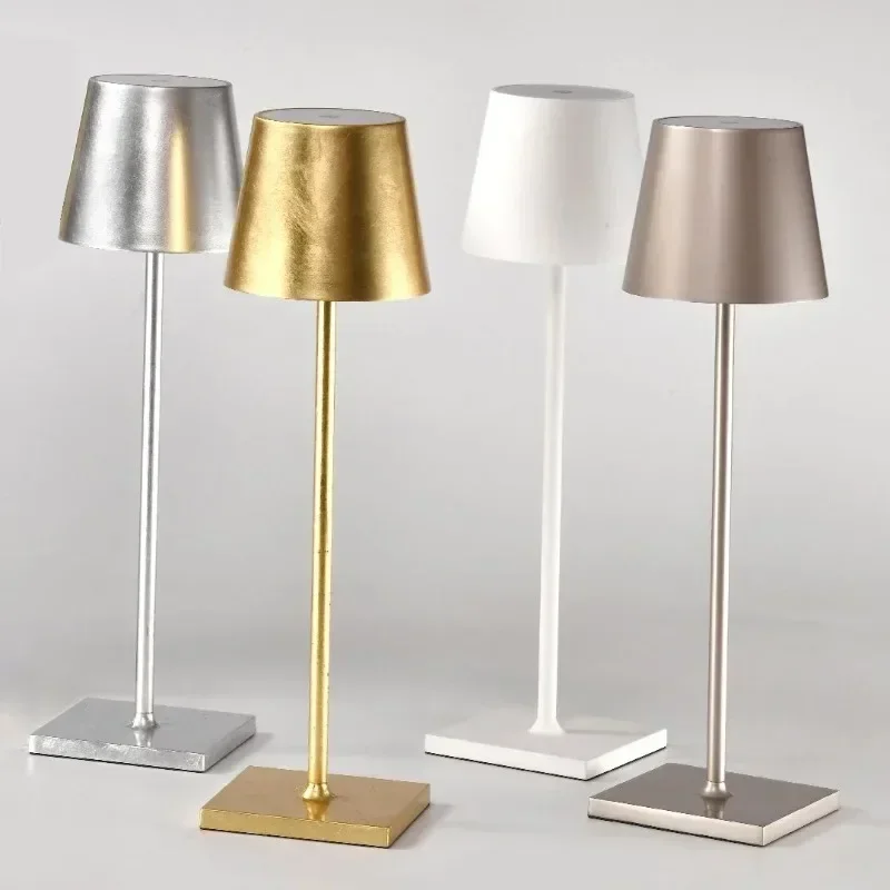 

USB Aluminum Alloy Desk Lamp USB Rechargeable Table Lamps for Bar LED Living Room Reading Book Light