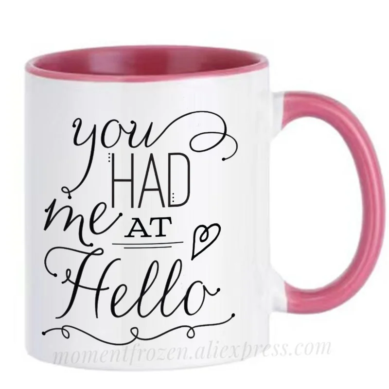 

Чашки You Had Me at Hello, чашки для чая, кружки для кофе, уникальный дизайн, молочная посуда, посуда для дома и офиса, наклейка, подарки друзьям