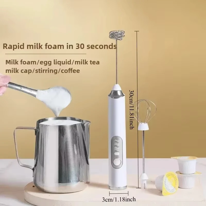 1 electric mixer, milk frother, coffee machine, egg beater, dual stick, 3-speed rechargeable batter, kitchen jam and cream mixer 5