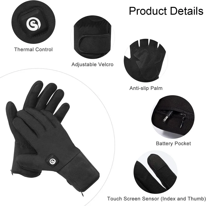SNOW DEER Thermal Gloves Man Women Winter Electric Heated Cycling Glove Waterproof Rechargeable Battery  Moto Eletrica Camping