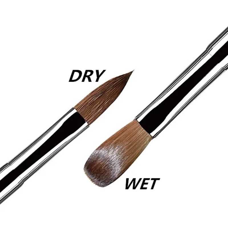100% Pure Kolinsky Hair Acrylic Nail Brush Sandalwood Handle Nail Brush for Acrylic Application and Acrylic Power Professional 2