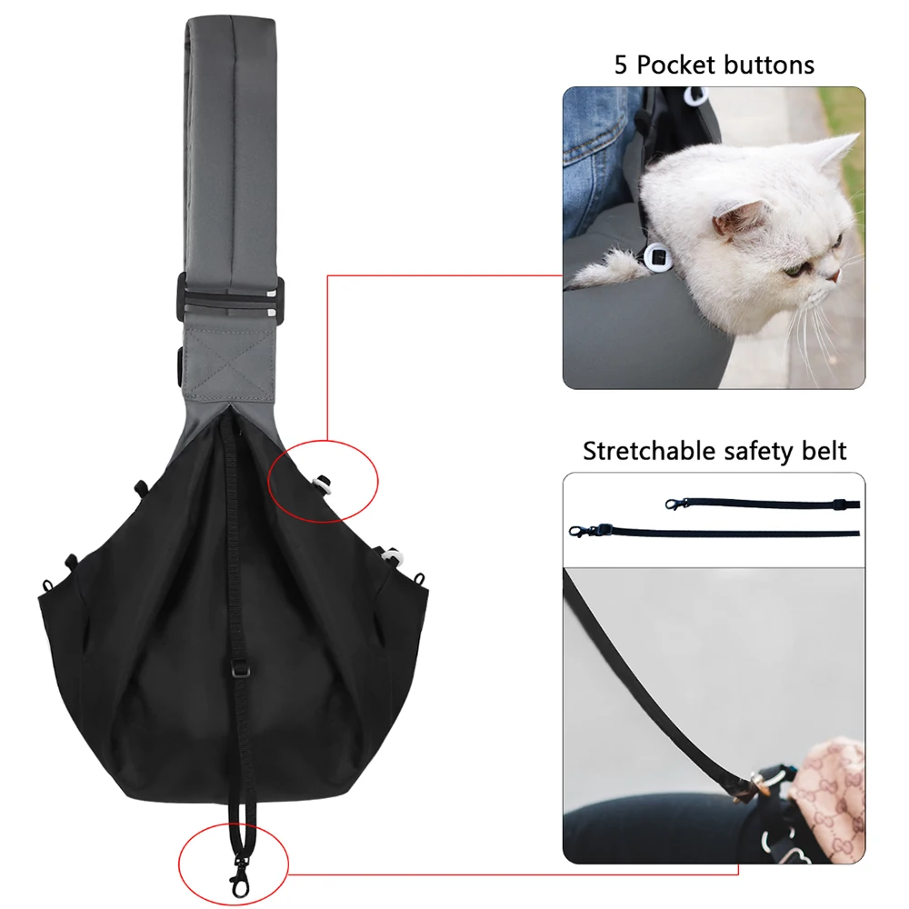 Pet Sling Carrier Bag Dog Cat Outdoor Portable Shoulder Messenger Bag Puppy Kitten Large Capacity Carrying Handbag