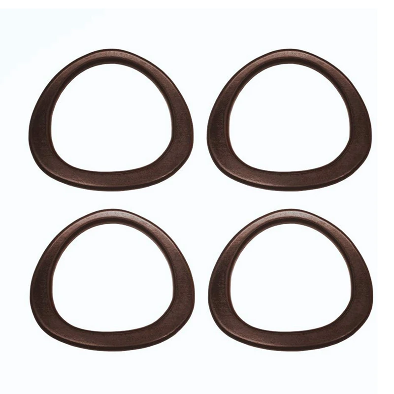 ABGH-10Pcs Transparent Bag Handle Replacement D Shape Handbag Purse Handle & 4Pack Wooden Purse D Shape Wooden Handles