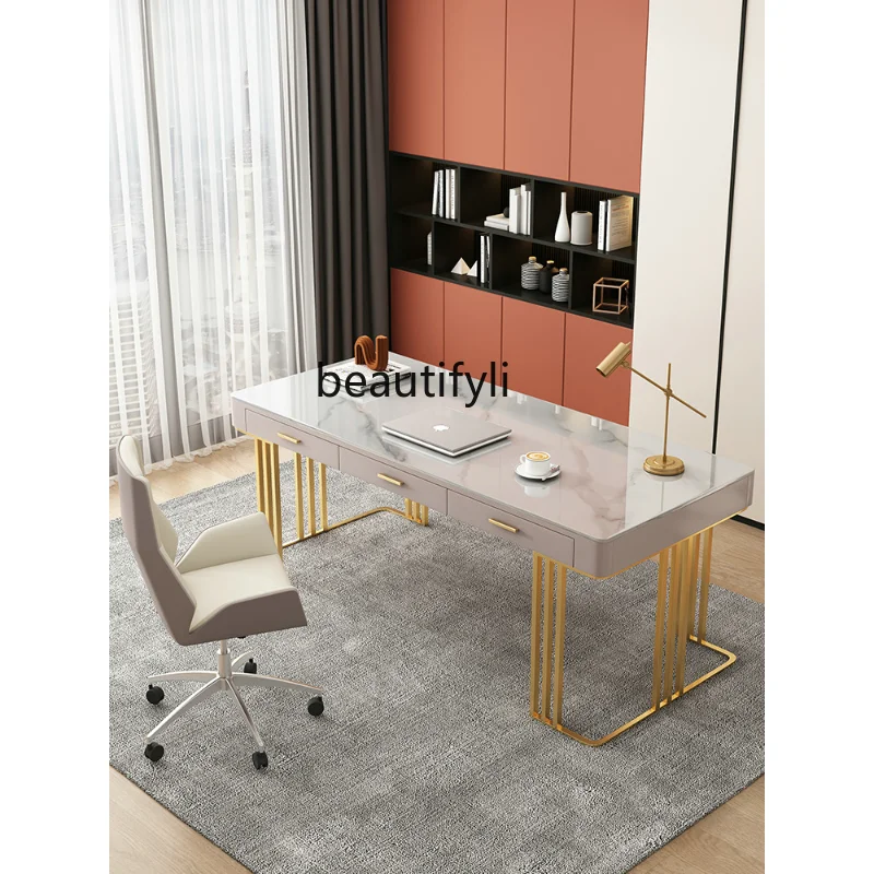 

Light Luxury Stone Plate Desktop Computer Desk Modern Desk Simple Desk Bedroom Writing Desk Simple Table Workbench furniture