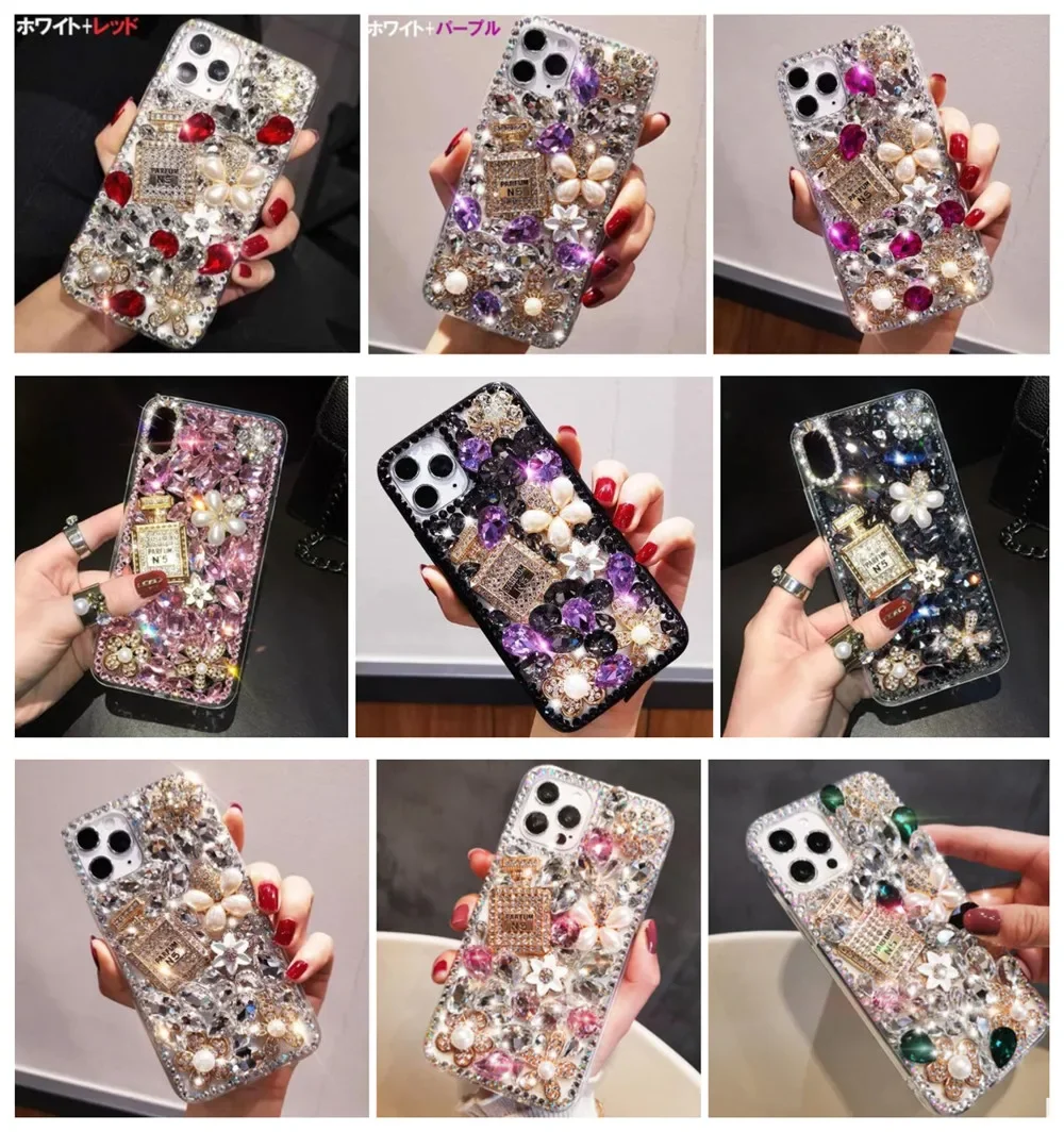 The luxurious sparkling diamond perfume bottle case for iPhone 16 15 14 13 12 11 Pro Max X XS XR 7 8 Plus back cover.