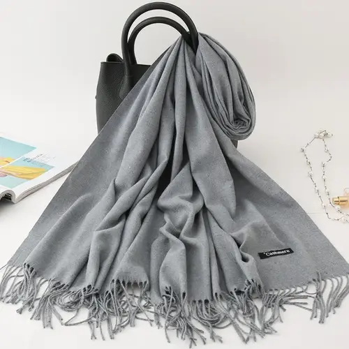 Solid Color Cashmere Scarf for Men Winter Pashmina Warm Neckerchief Navy Black Gray Men's Business Scarves Male Bufandas Shawls - Image 10