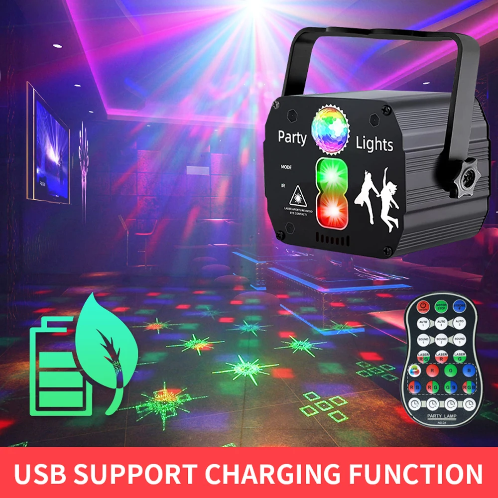 Luzes de discoteca rgb mini dj projetor