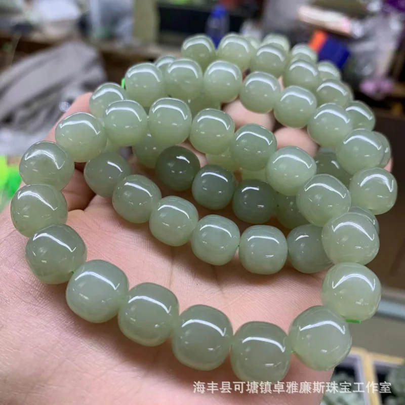 

Материал Qinghai 6 ~ 12 мм Hetian Jade Clear вода браслет