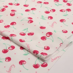 Red Series Cotton Twill Printed Fabric - Premium Quality for Handmade DIY Projects (Red Cherry)