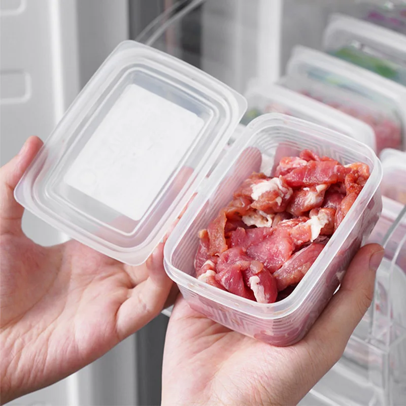 1pc Refrigerator Meat Storage Container Freezer Organizer Food-grade Sealed  Small Fresh-keeping Box Fridge Organizer