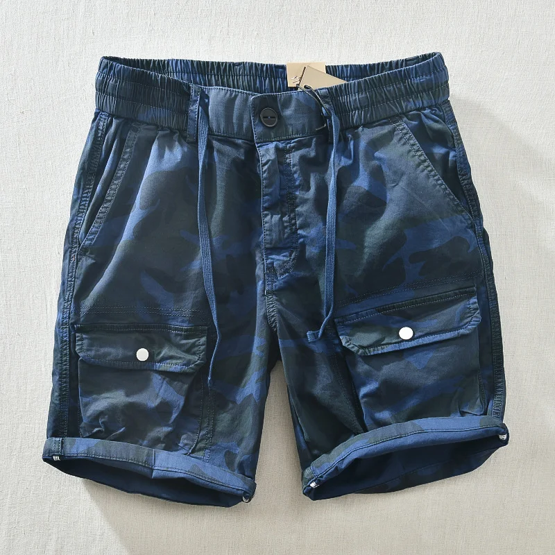 Men's Outdoor Travel Camouflage Shorts Summer Japanese Harajuku Hip Hop Modis Cargo Shorts Male Loose Joggers Beach Capris Pants 3