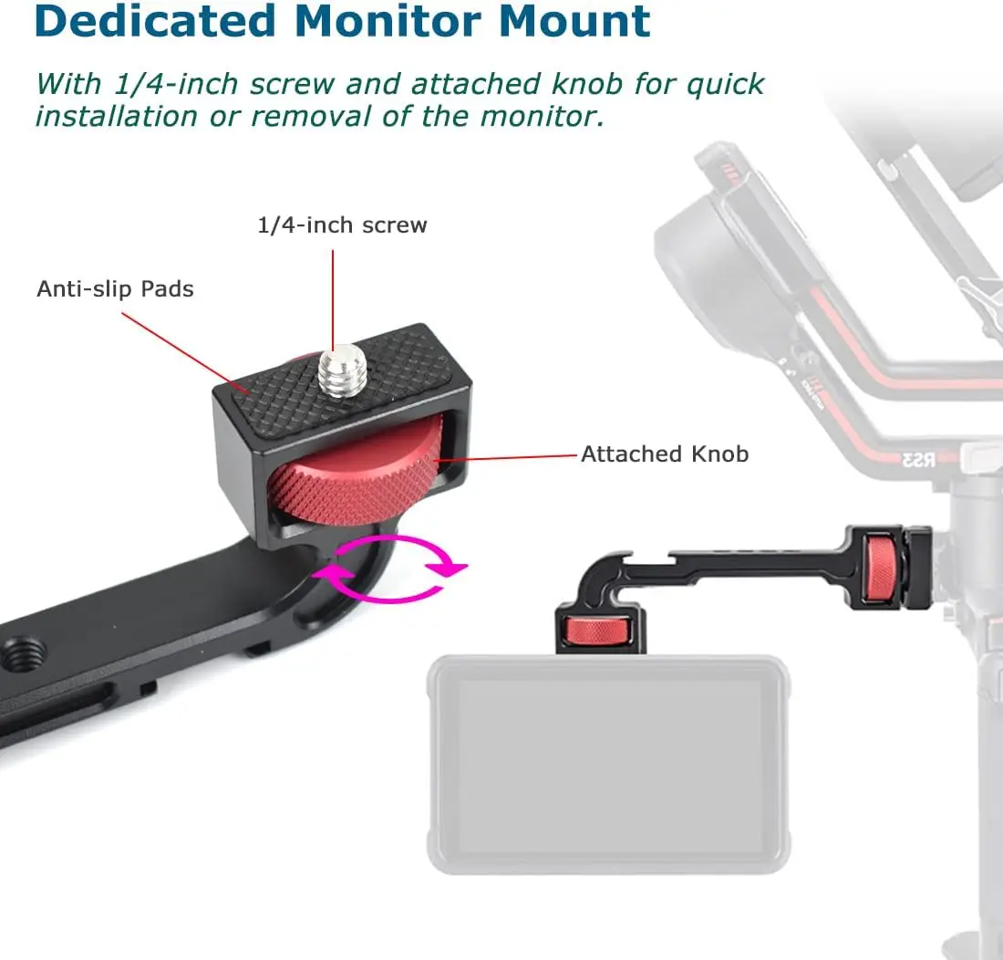 Support écran pour stabilisateur DJI/Zhiyun - Noir/Gris