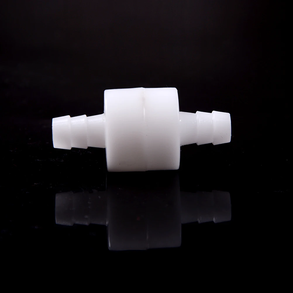 

1pc 8mm 1/4" White Hose ID Plastic White Check Valve Way Non-return Valve For Water Petrol Diesel Oils And Other Fluids