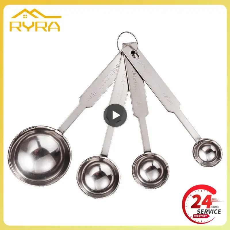 Stainless Steel Kitchen Measuring Spoons Teaspoon Coffee Sugar Scoop Cake Baking Flour Measuring Cup Baking Accessories