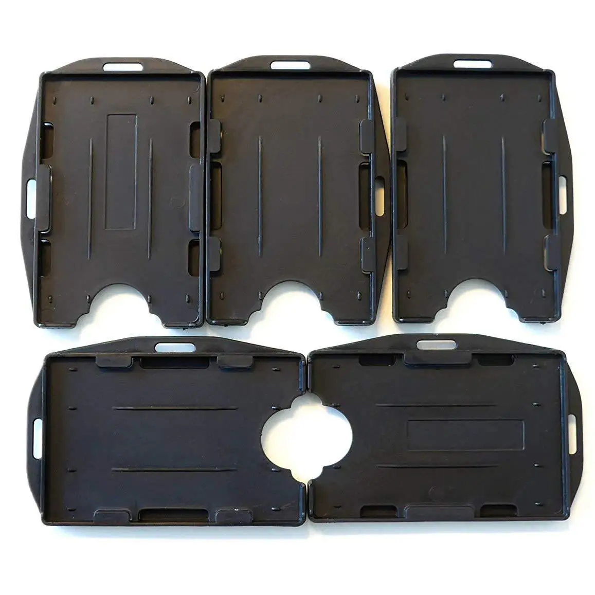 1Pc Hard Plastic Transparen Work ID Card Holder Plastic Easy Access Swipe Card Holders Two-sided Card Holder Card Cover Shell 2
