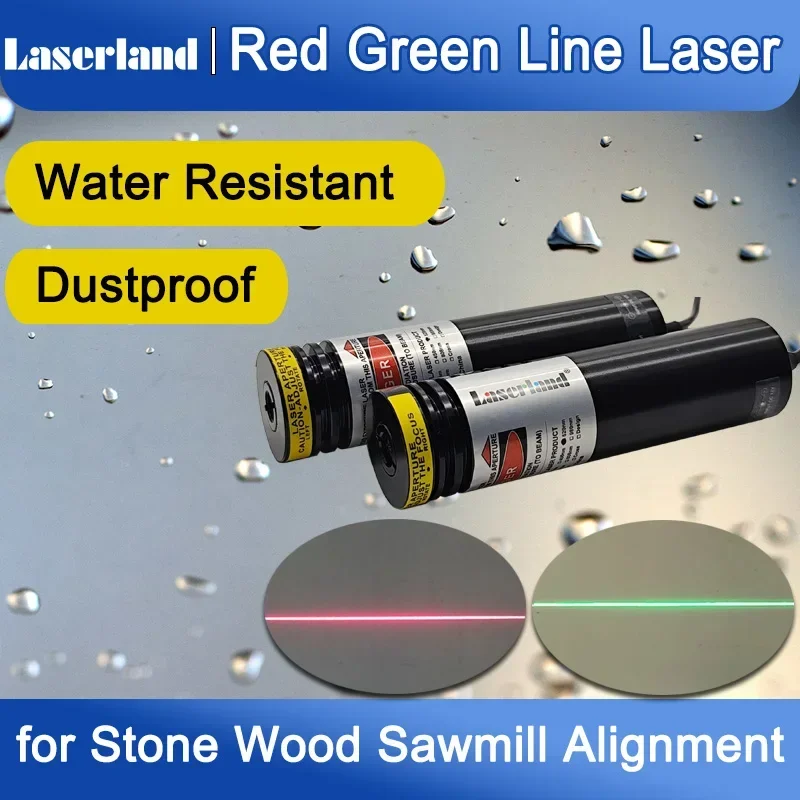 Water Resistant Red Green Line Generator Marker Laser Module Locator for Stone Wood Feather Cutting Alignment