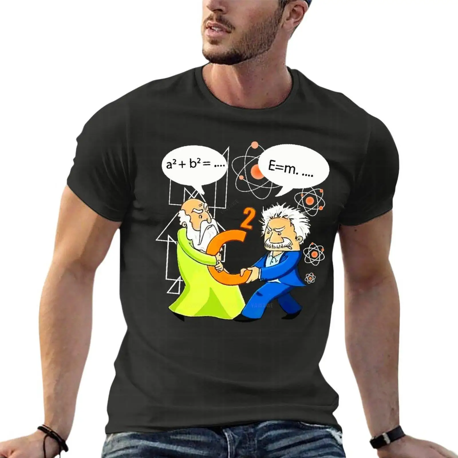 

Забавные футболки оверсайз с надписью Science Pythagoras, модная мужская одежда, хлопковая уличная одежда, женские топы, футболки размера