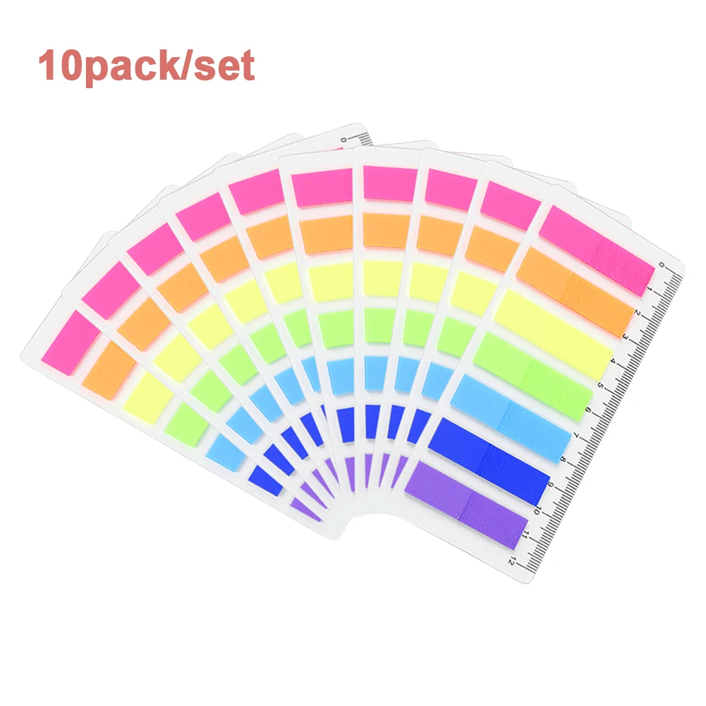 

1400pcs Index Tabs Students Page Marker Labels Writable With Ruler Self Adhesive Classify Files Colored School Office For Books