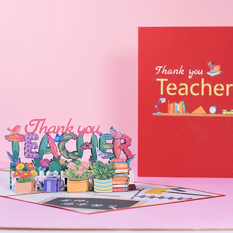3D Greeting Card for Teacher's Day Graduate Pop Up Teacher Card