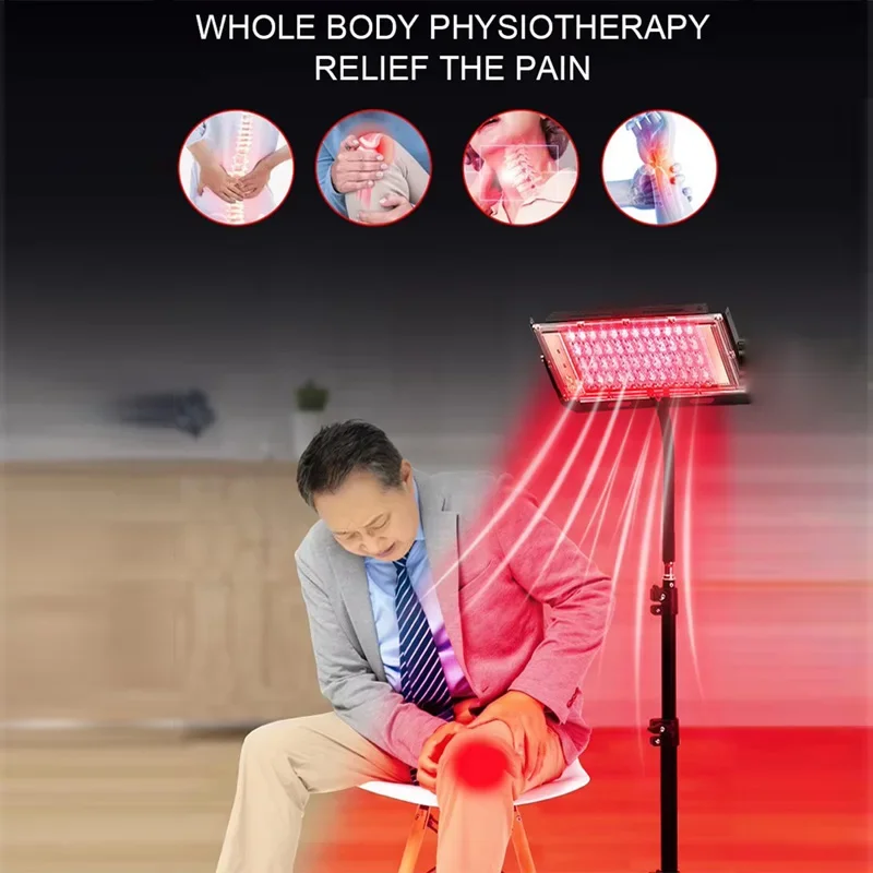 Infrared Therapy Lamp Led Beauty Lamp Red Light Therapy Lamp Infrared Light Therapy Adjustable Stand 660nm & 850nm Device For Body Pain Relief Skin Care