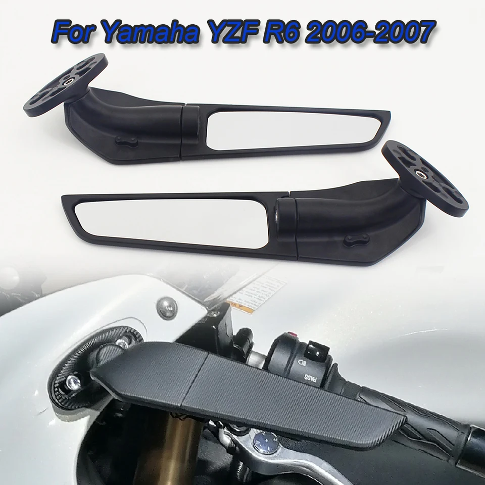 ESPEEDMTC per Yamaha R6 R7 2017-2023 Retrovisore Specchio Copertura Laterale Specchio Hole cap Specchio Mount Copertura Decorativa Parabrezza Copertura CNC Lega di Alluminio (Grigio