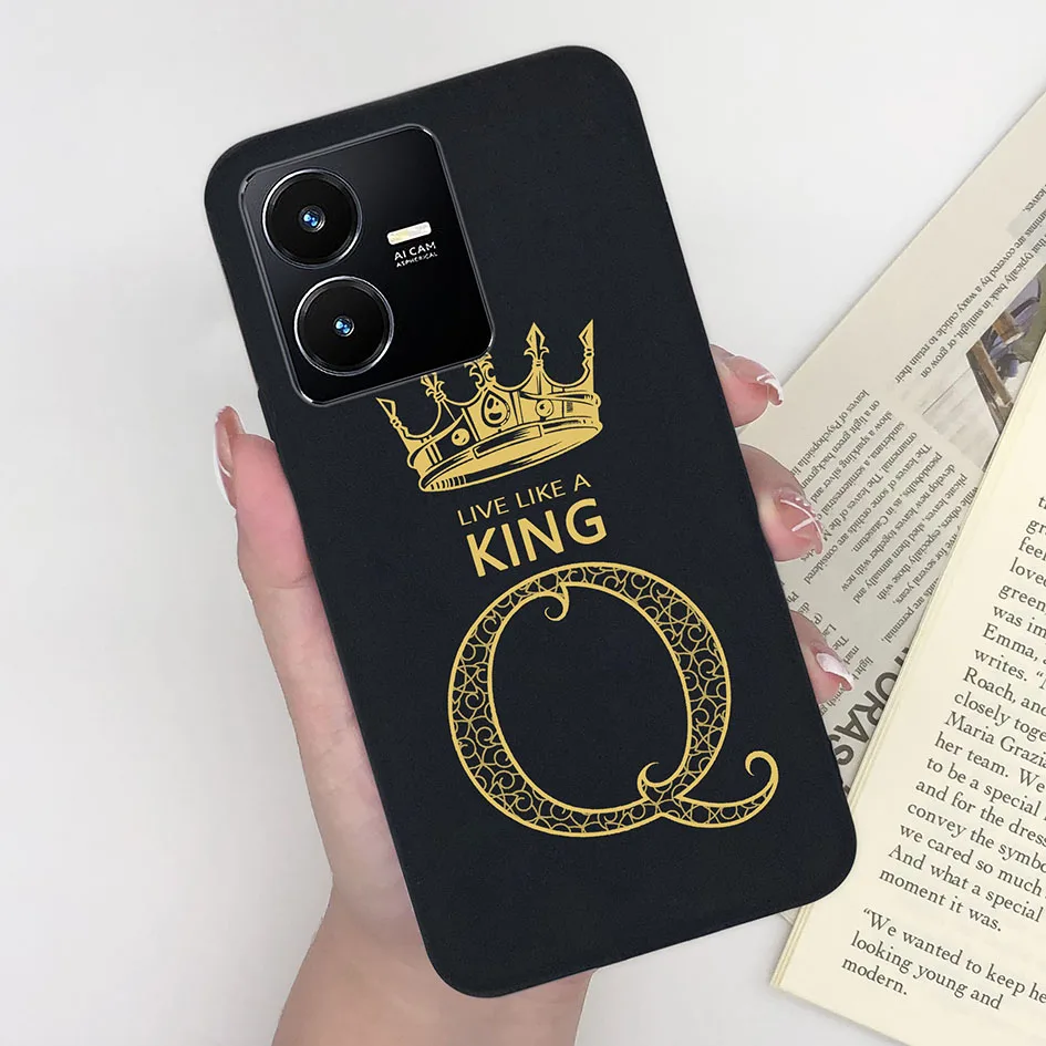 Luxury Fashion Matte Crown Alphabet Pattern Soft Phone Cover