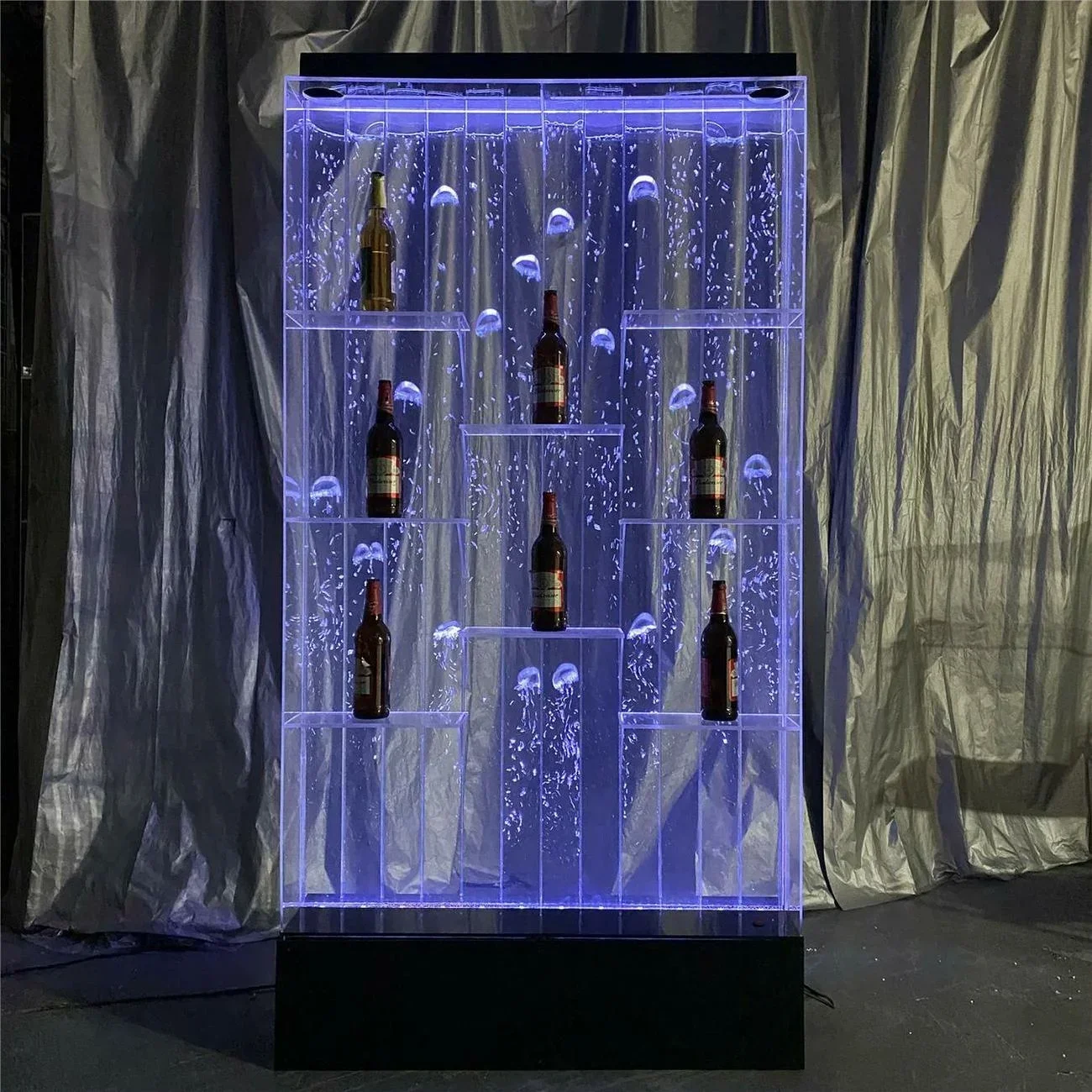 Water Fountain Home Decor Bubble Wall Water Panel LED Light Made Bar Pub Aquarium Design LED Wine Shelves And Display