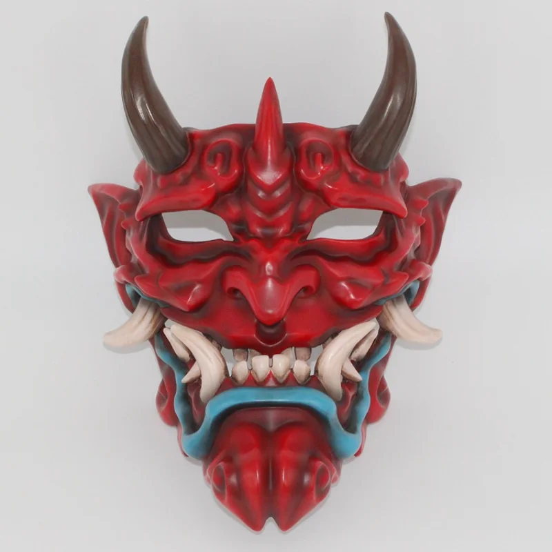 

Red Prajna Mask Pendant Horror Ghost Warrior Full Face Masque Japanese Cosplay Devil Mascara Masquerade Prajna Mask Cool Decor