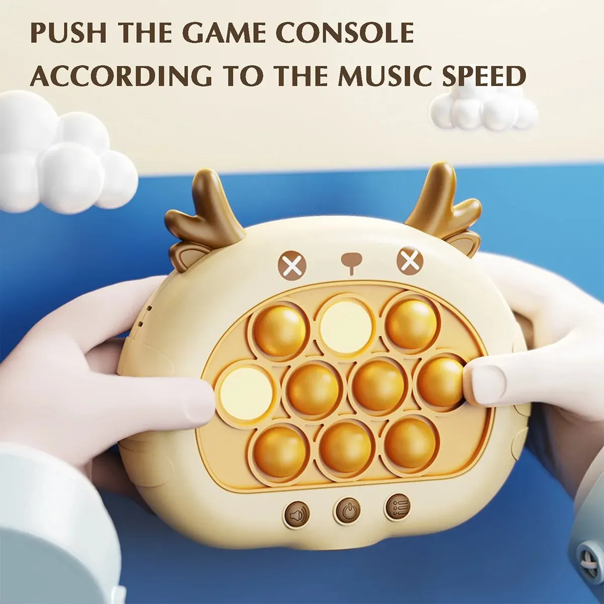 1pc Quick Light Up Fast Push Puzzle Console For Kids - Fun Electronic Game_voghion.com
