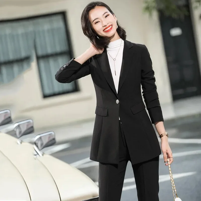 high-quality-fashion-women-ladies-work-pant-suit-s-5xl-apricot-black-single-button-slim-business-2-piece-set