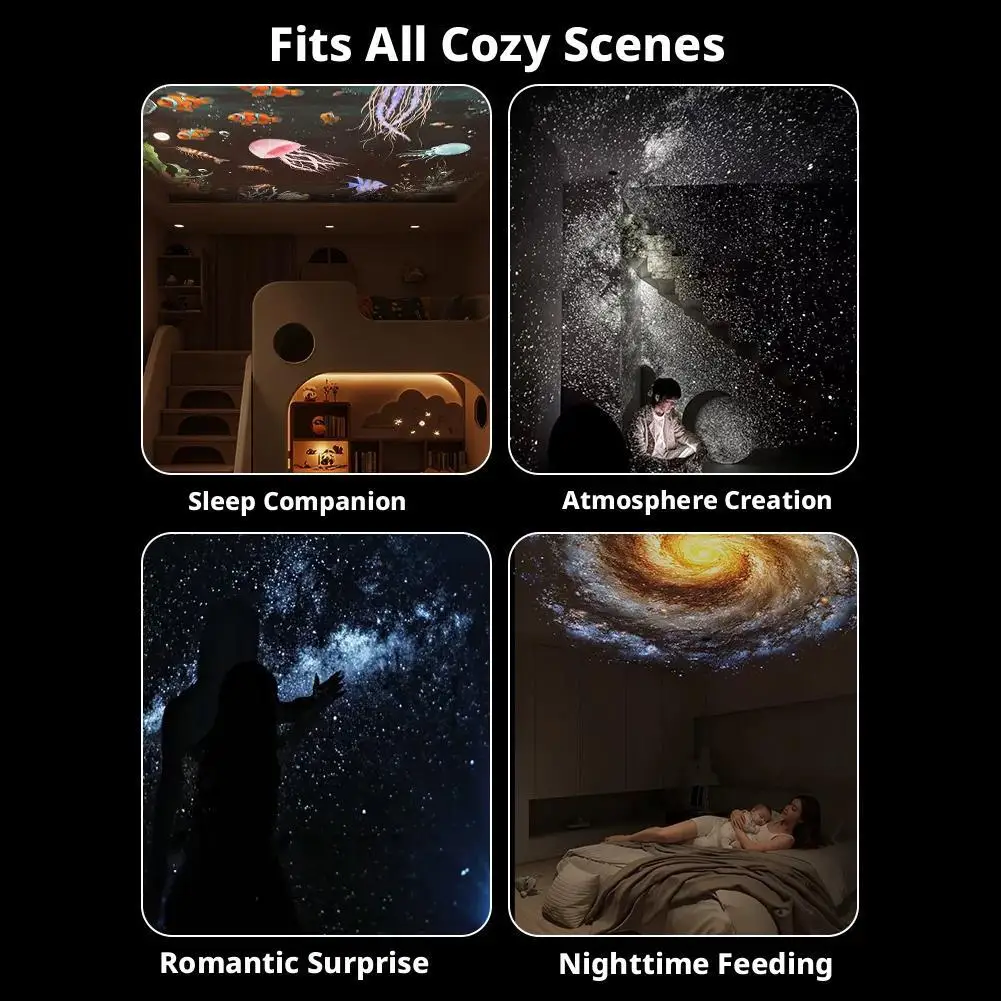 Starry Sky Ambient Night Light - Mini Galaxy Star Projector