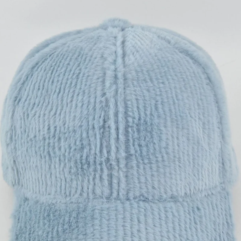 Autumn Winter Baseball Cap Women Artificial Lamb Wool Hats Keep Warm Cap Plush Baseball Caps Spring Baseball Cap Solid Sunshade 5