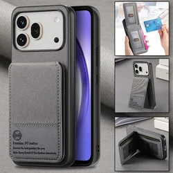 Leather Card Stand Holder Shockproof Magnetic Flip Wallet Phone Case - Honor 600 Pro (GRAY)