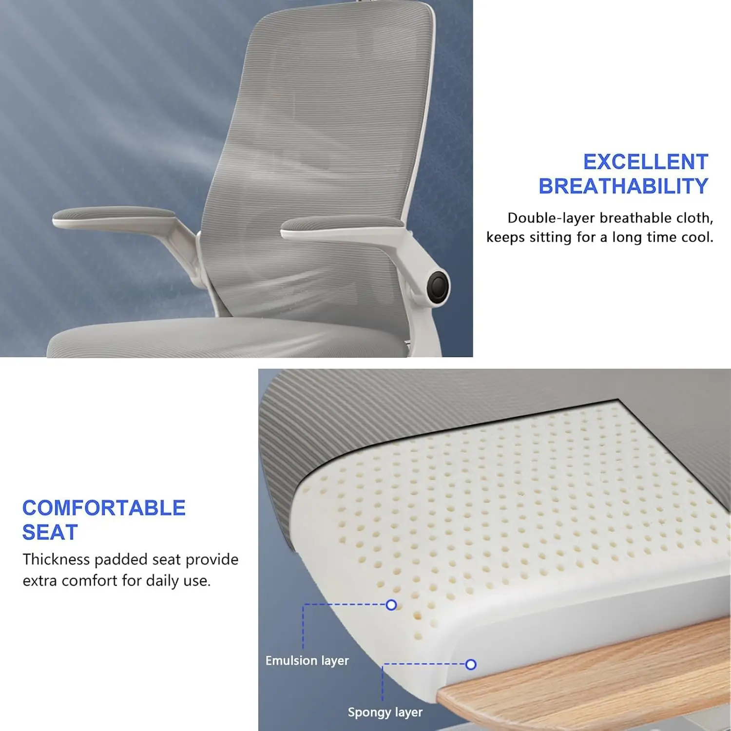 كراسي مكتب، كرسي كمبيوتر مريح، يدعم أسفل الظهر، أذ...