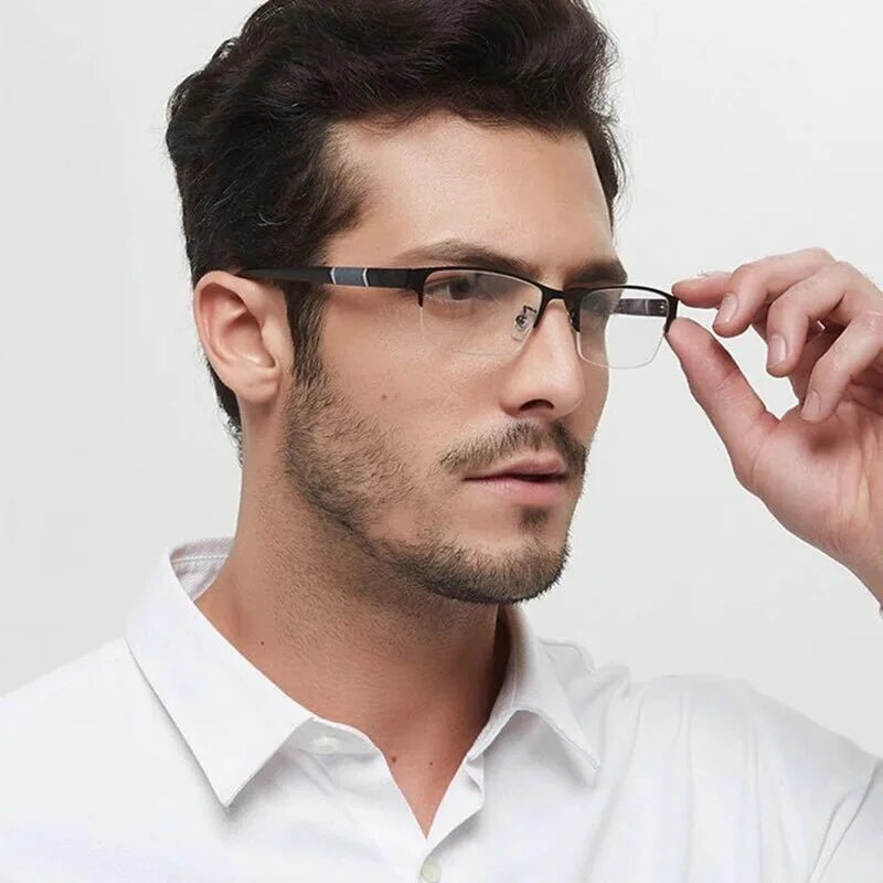 Reading Glasses Men Women High Quality Half-frame Diopter Glasses Business Male Presbyopic Eyeglasses +1.0 1.5 2.0 2.5 3.0 3.5 4